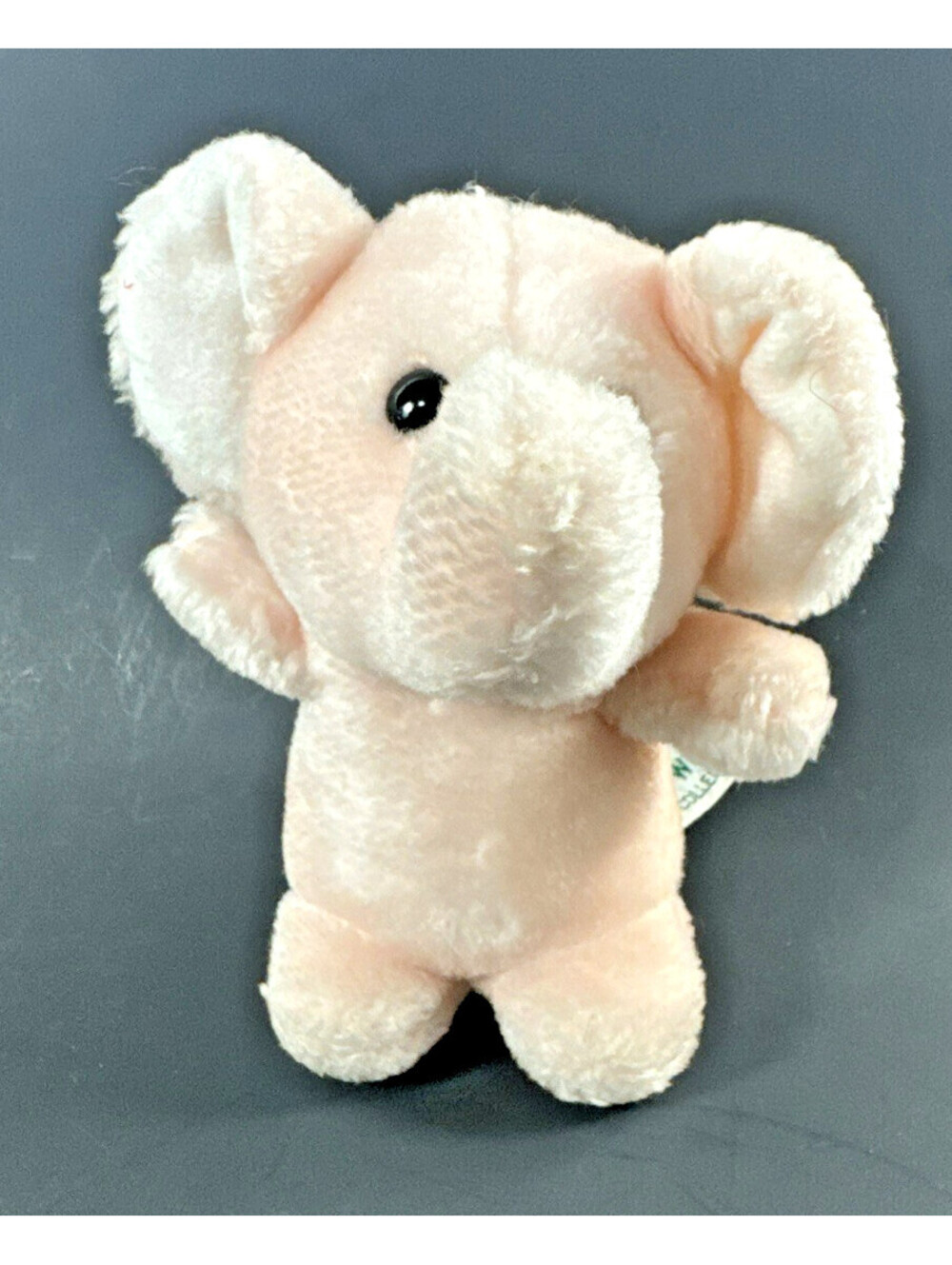Vintage Wooley Woods Baby Elephant Plush Pink Stuffed Animal Korea Small Cute